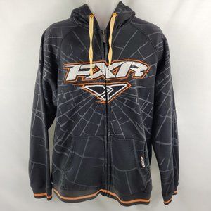 FXR Full-Zip Snowmobile Racing Hoodie Hooded Light Jacket Mens size Large